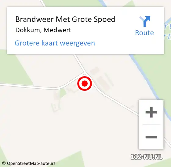 Locatie op kaart van de 112 melding: Brandweer Met Grote Spoed Naar Dokkum, Medwert op 23 juli 2023 22:32