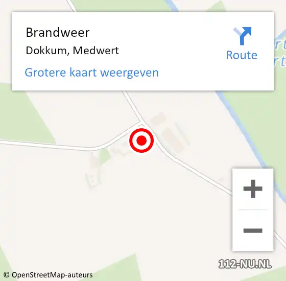 Locatie op kaart van de 112 melding: Brandweer Dokkum, Medwert op 23 juli 2023 22:34