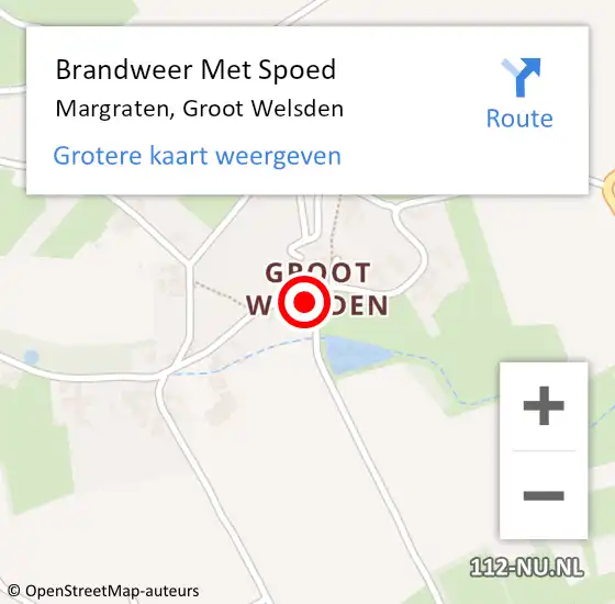 Locatie op kaart van de 112 melding: Brandweer Met Spoed Naar Margraten, Groot Welsden op 24 juli 2023 00:37