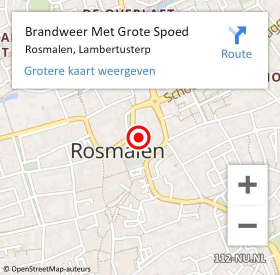 Locatie op kaart van de 112 melding: Brandweer Met Grote Spoed Naar Rosmalen, Lambertusterp op 24 juli 2023 01:34