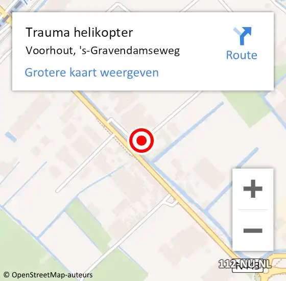 Locatie op kaart van de 112 melding: Trauma helikopter Voorhout, 's-Gravendamseweg op 24 juli 2023 02:00