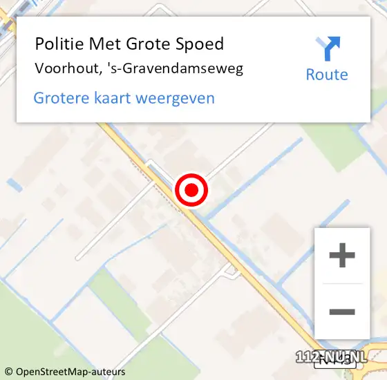 Locatie op kaart van de 112 melding: Politie Met Grote Spoed Naar Voorhout, 's-Gravendamseweg op 24 juli 2023 02:01