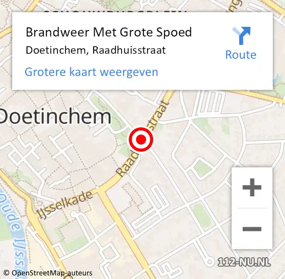 Locatie op kaart van de 112 melding: Brandweer Met Grote Spoed Naar Doetinchem, Raadhuisstraat op 2 september 2014 17:53