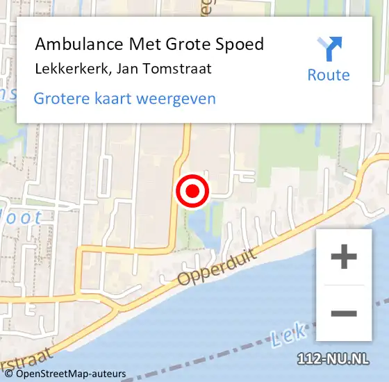 Locatie op kaart van de 112 melding: Ambulance Met Grote Spoed Naar Lekkerkerk, Jan Tomstraat op 24 juli 2023 05:12