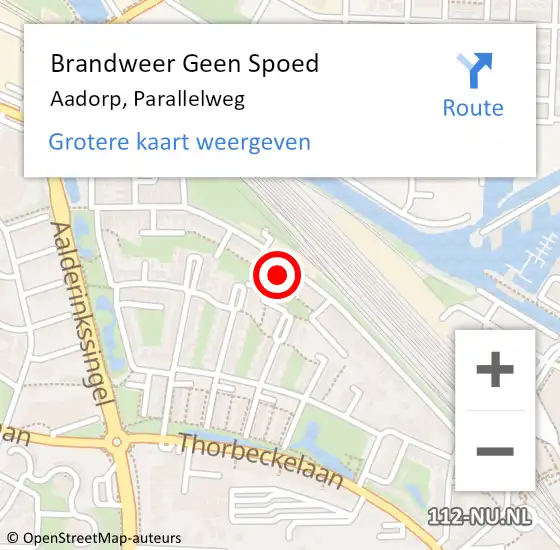 Locatie op kaart van de 112 melding: Brandweer Geen Spoed Naar Aadorp, Parallelweg op 24 juli 2023 10:48