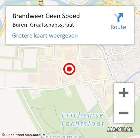 Locatie op kaart van de 112 melding: Brandweer Geen Spoed Naar Buren, Graafschapsstraat op 24 juli 2023 11:12