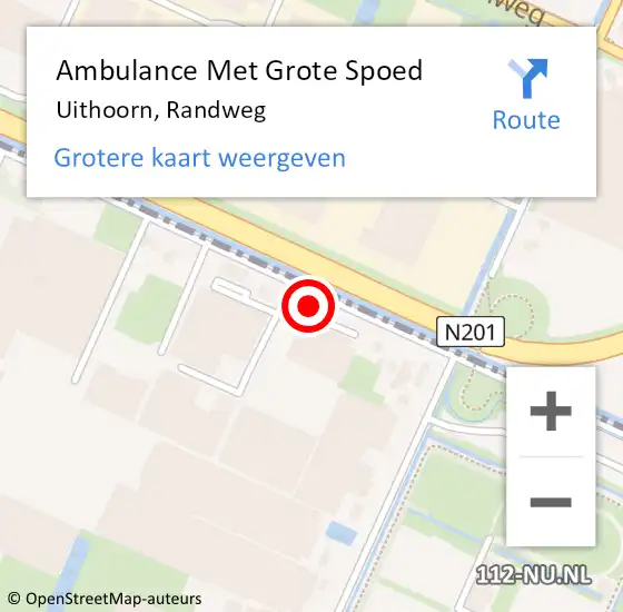 Locatie op kaart van de 112 melding: Ambulance Met Grote Spoed Naar Uithoorn, Randweg op 24 juli 2023 11:44