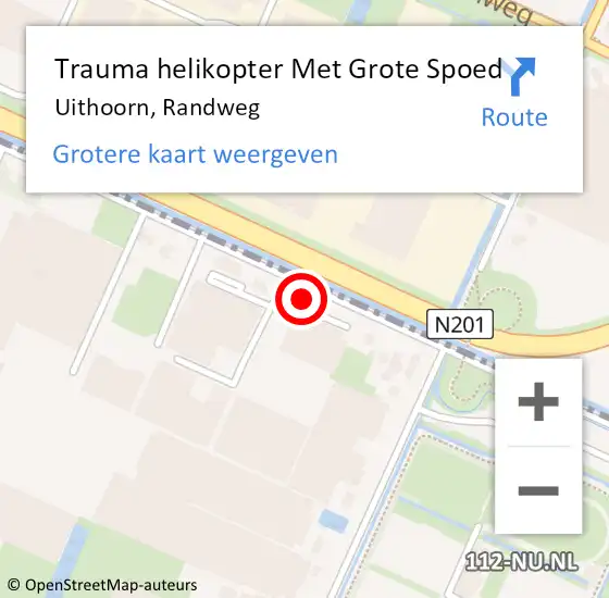 Locatie op kaart van de 112 melding: Trauma helikopter Met Grote Spoed Naar Uithoorn, Randweg op 24 juli 2023 11:46