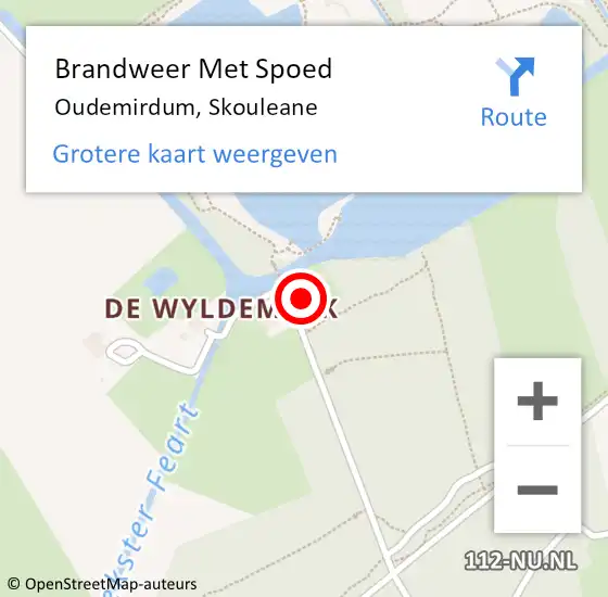 Locatie op kaart van de 112 melding: Brandweer Met Spoed Naar Oudemirdum, Skouleane op 24 juli 2023 12:01