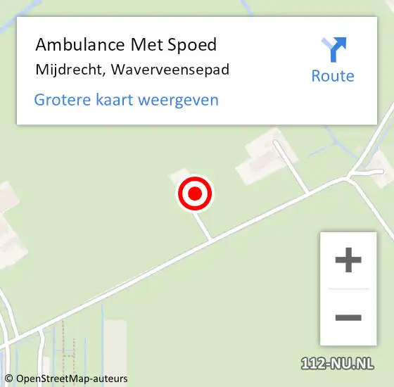 Locatie op kaart van de 112 melding: Ambulance Met Spoed Naar Mijdrecht, Waverveensepad op 24 juli 2023 13:21