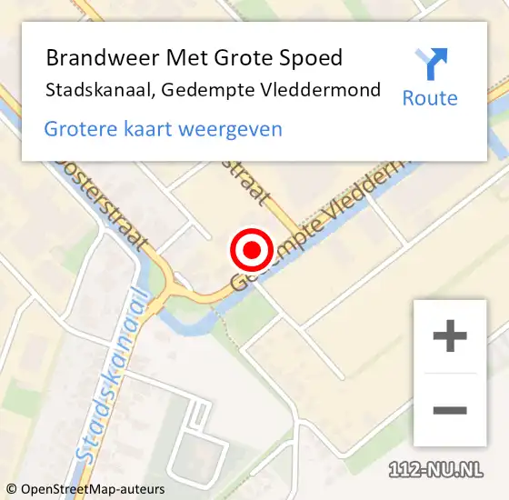 Locatie op kaart van de 112 melding: Brandweer Met Grote Spoed Naar Stadskanaal, Gedempte Vleddermond op 24 juli 2023 13:29