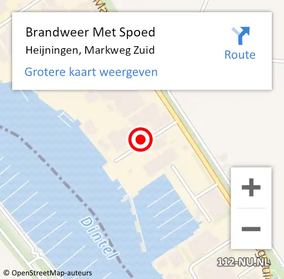 Locatie op kaart van de 112 melding: Brandweer Met Spoed Naar Heijningen, Markweg Zuid op 24 juli 2023 14:25