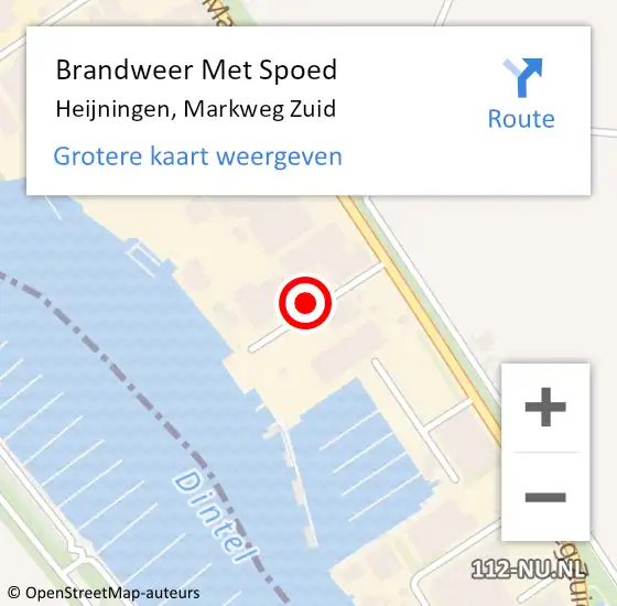 Locatie op kaart van de 112 melding: Brandweer Met Spoed Naar Heijningen, Markweg Zuid op 24 juli 2023 14:29