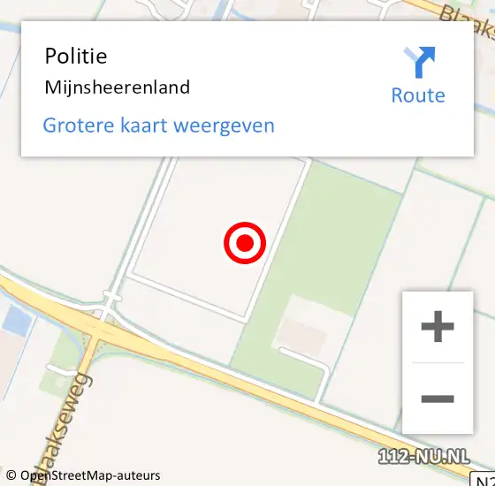 Locatie op kaart van de 112 melding: Politie Mijnsheerenland op 24 juli 2023 14:32