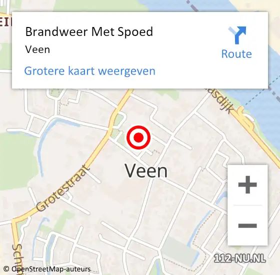 Locatie op kaart van de 112 melding: Brandweer Met Spoed Naar Veen op 24 juli 2023 14:53