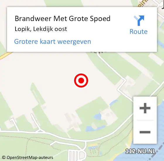 Locatie op kaart van de 112 melding: Brandweer Met Grote Spoed Naar Lopik, Lekdijk oost op 24 juli 2023 15:00