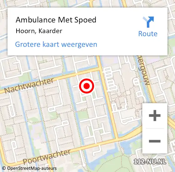 Locatie op kaart van de 112 melding: Ambulance Met Spoed Naar Hoorn, Kaarder op 24 juli 2023 15:06