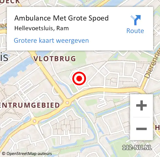 Locatie op kaart van de 112 melding: Ambulance Met Grote Spoed Naar Hellevoetsluis, Ram op 24 juli 2023 16:21