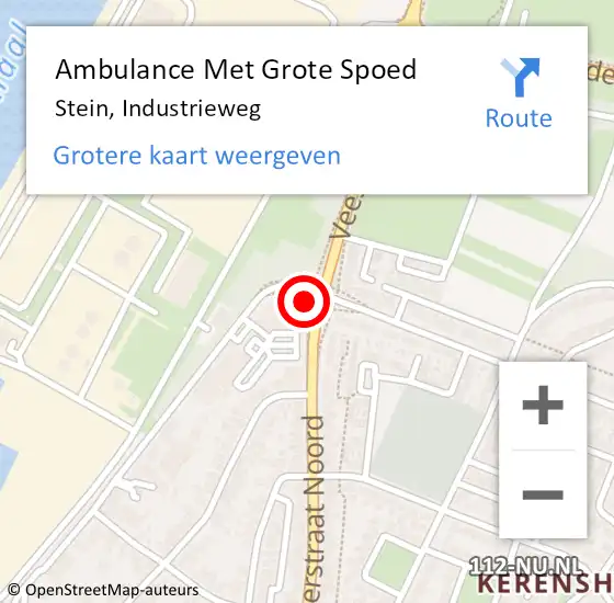 Locatie op kaart van de 112 melding: Ambulance Met Grote Spoed Naar Stein, Industrieweg op 2 september 2014 19:16