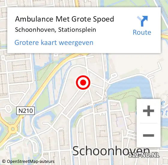 Locatie op kaart van de 112 melding: Ambulance Met Grote Spoed Naar Schoonhoven, Stationsplein op 2 september 2014 19:18