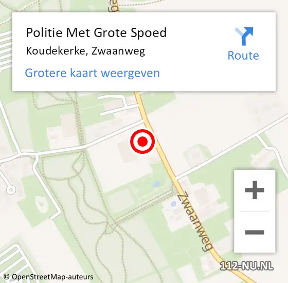 Locatie op kaart van de 112 melding: Politie Met Grote Spoed Naar Koudekerke, Zwaanweg op 24 juli 2023 16:39