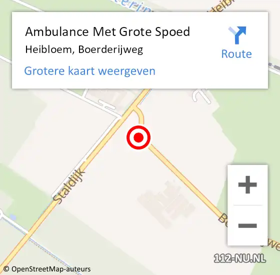 Locatie op kaart van de 112 melding: Ambulance Met Grote Spoed Naar Heibloem, Boerderijweg op 2 september 2014 19:19