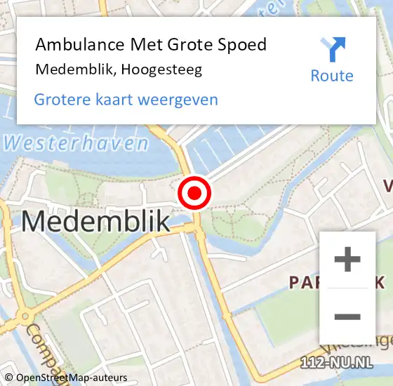 Locatie op kaart van de 112 melding: Ambulance Met Grote Spoed Naar Medemblik, Hoogesteeg op 24 juli 2023 17:07