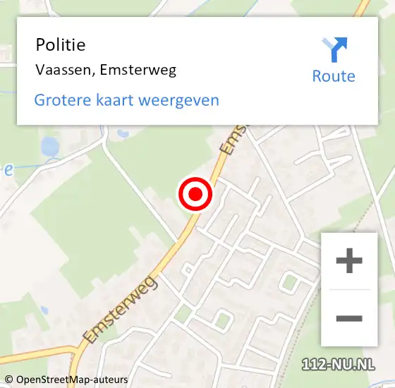 Locatie op kaart van de 112 melding: Politie Vaassen, Emsterweg op 24 juli 2023 17:13