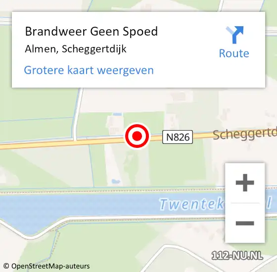 Locatie op kaart van de 112 melding: Brandweer Geen Spoed Naar Almen, Scheggertdijk op 24 juli 2023 17:46