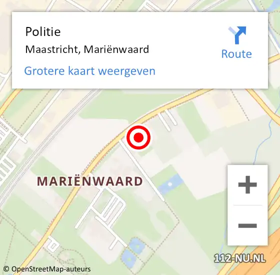 Locatie op kaart van de 112 melding: Politie Maastricht, Mariënwaard op 24 juli 2023 18:04