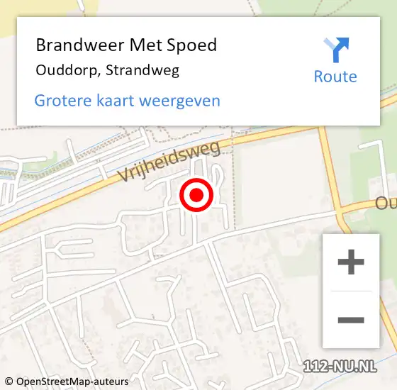 Locatie op kaart van de 112 melding: Brandweer Met Spoed Naar Ouddorp, Strandweg op 24 juli 2023 18:10