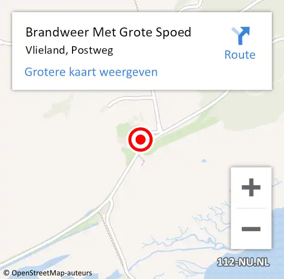 Locatie op kaart van de 112 melding: Brandweer Met Grote Spoed Naar Vlieland, Postweg op 24 juli 2023 18:53