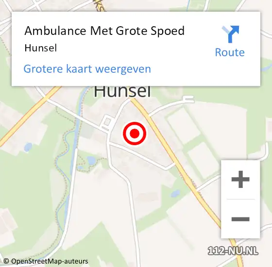 Locatie op kaart van de 112 melding: Ambulance Met Grote Spoed Naar Hunsel op 24 juli 2023 19:44