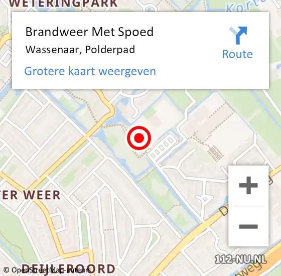 Locatie op kaart van de 112 melding: Brandweer Met Spoed Naar Wassenaar, Polderpad op 24 juli 2023 20:08