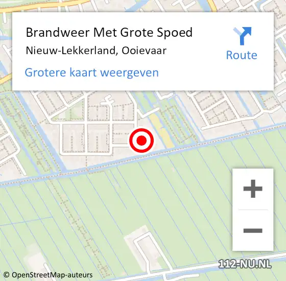 Locatie op kaart van de 112 melding: Brandweer Met Grote Spoed Naar Nieuw-Lekkerland, Ooievaar op 13 oktober 2013 12:56