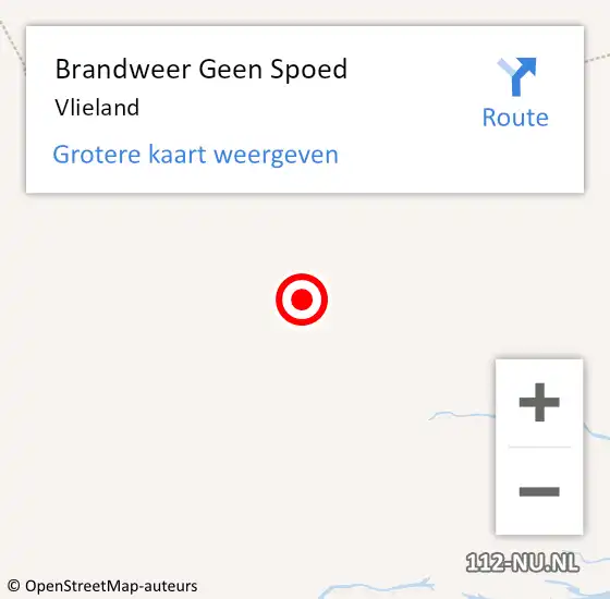 Locatie op kaart van de 112 melding: Brandweer Geen Spoed Naar Vlieland op 24 juli 2023 20:42