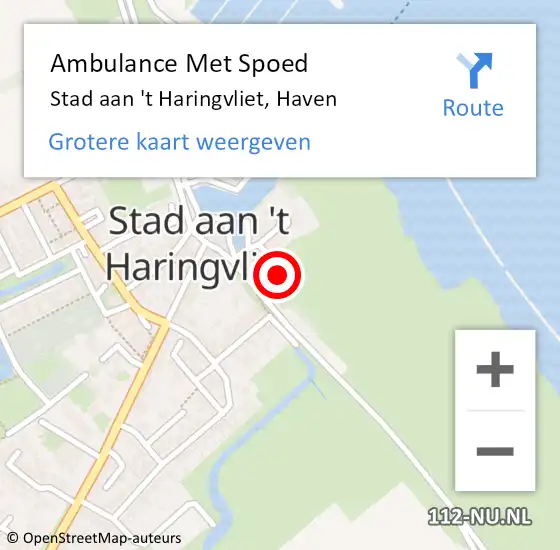 Locatie op kaart van de 112 melding: Ambulance Met Spoed Naar Stad aan 't Haringvliet, Haven op 24 juli 2023 21:30