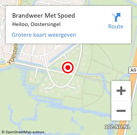 Locatie op kaart van de 112 melding: Brandweer Met Spoed Naar Heiloo, Oostersingel op 24 juli 2023 22:17