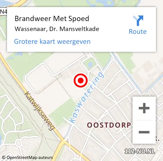 Locatie op kaart van de 112 melding: Brandweer Met Spoed Naar Wassenaar, Dr. Mansveltkade op 24 juli 2023 22:37