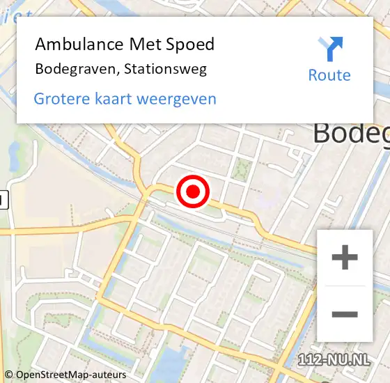 Locatie op kaart van de 112 melding: Ambulance Met Spoed Naar Bodegraven, Stationsweg op 24 juli 2023 22:42