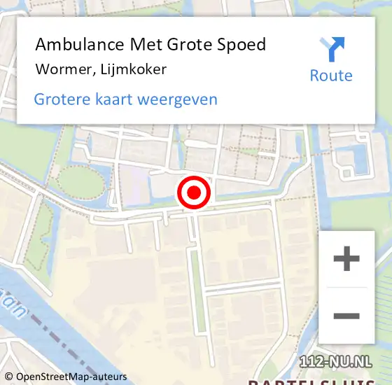 Locatie op kaart van de 112 melding: Ambulance Met Grote Spoed Naar Wormer, Lijmkoker op 24 juli 2023 22:52