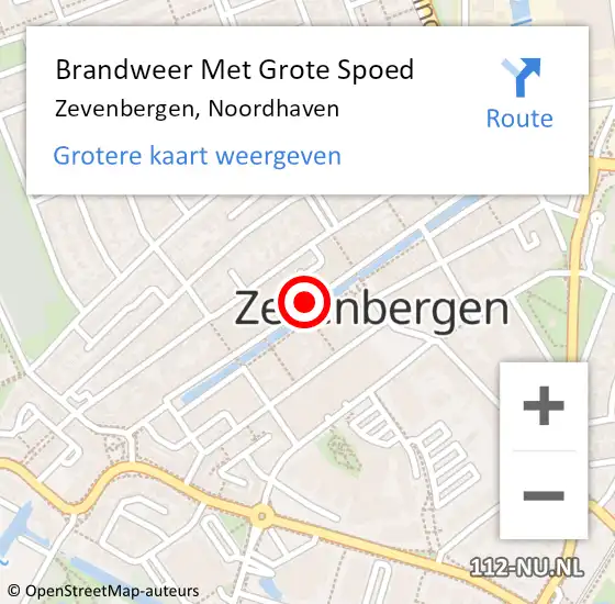 Locatie op kaart van de 112 melding: Brandweer Met Grote Spoed Naar Zevenbergen, Noordhaven op 24 juli 2023 22:54