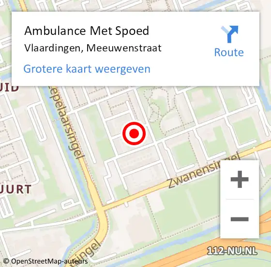 Locatie op kaart van de 112 melding: Ambulance Met Spoed Naar Vlaardingen, Meeuwenstraat op 24 juli 2023 23:49