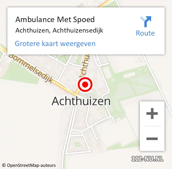 Locatie op kaart van de 112 melding: Ambulance Met Spoed Naar Achthuizen, Achthuizensedijk op 25 juli 2023 03:56