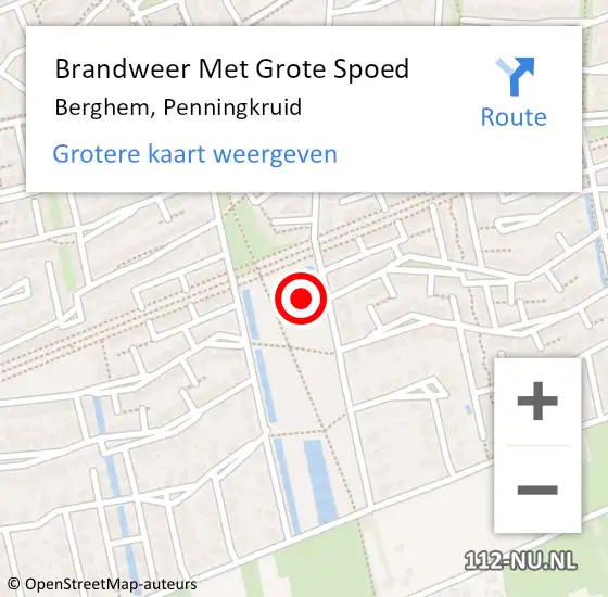 Locatie op kaart van de 112 melding: Brandweer Met Grote Spoed Naar Berghem, Penningkruid op 25 juli 2023 05:31