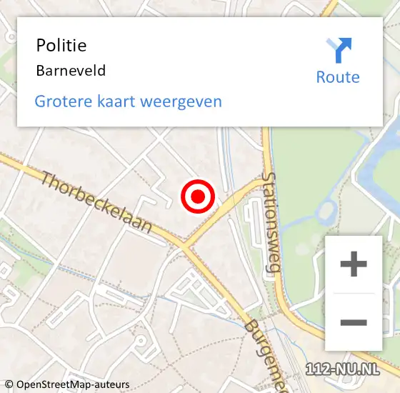 Locatie op kaart van de 112 melding: Politie Barneveld op 25 juli 2023 06:12