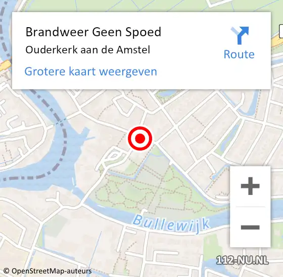 Locatie op kaart van de 112 melding: Brandweer Geen Spoed Naar Ouderkerk aan de Amstel op 13 oktober 2013 12:57