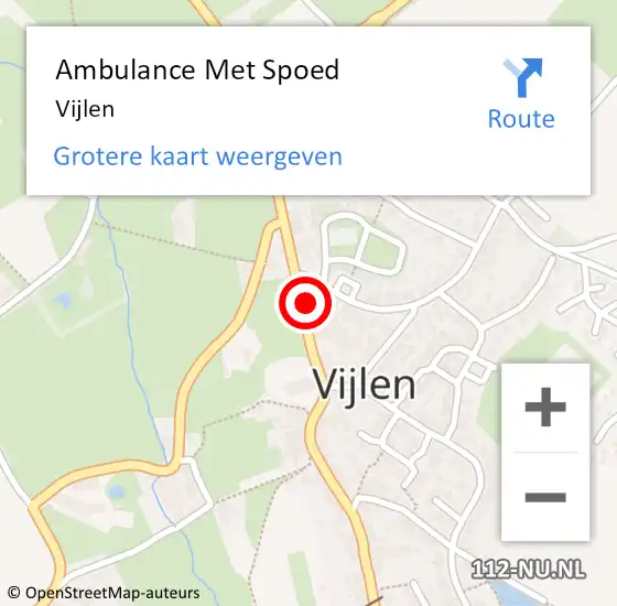 Locatie op kaart van de 112 melding: Ambulance Met Spoed Naar Vijlen op 2 september 2014 20:28