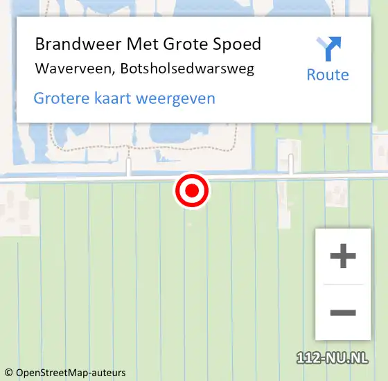 Locatie op kaart van de 112 melding: Brandweer Met Grote Spoed Naar Waverveen, Botsholsedwarsweg op 25 juli 2023 07:13