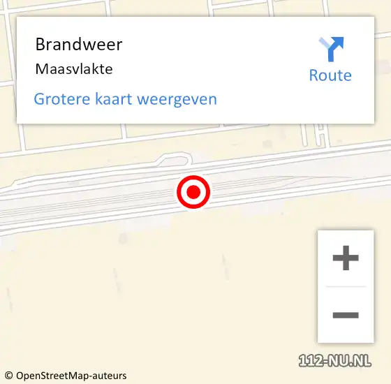 Locatie op kaart van de 112 melding: Brandweer Maasvlakte op 25 juli 2023 08:12